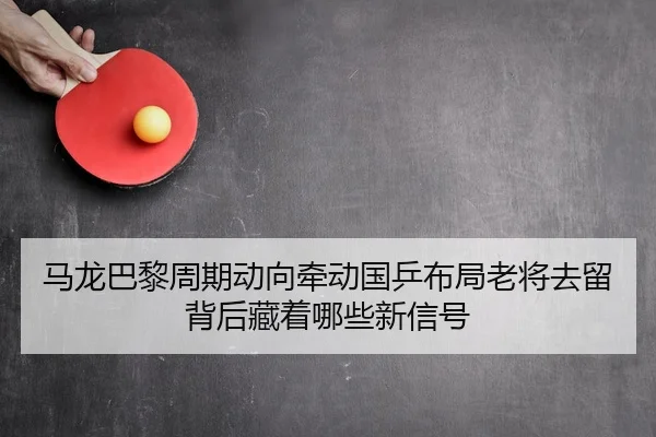马龙巴黎周期动向牵动国乒布局老将去留背后藏着哪些新信号